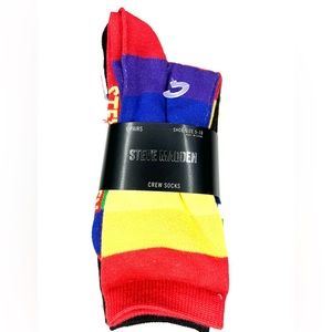Steve Madden Crew Socks. Size 5 - 10. Multicolor. Top quality.